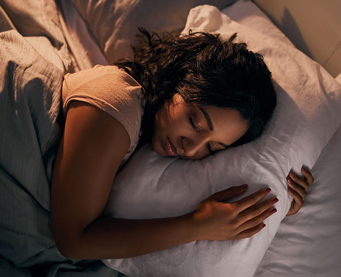 a photo of a woman sleeping